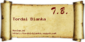 Tordai Bianka névjegykártya