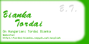 bianka tordai business card